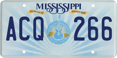 MS license plate ACQ266