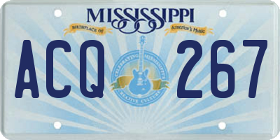 MS license plate ACQ267