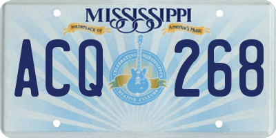 MS license plate ACQ268