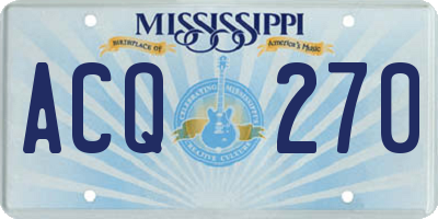 MS license plate ACQ270