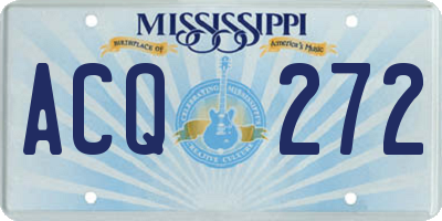 MS license plate ACQ272
