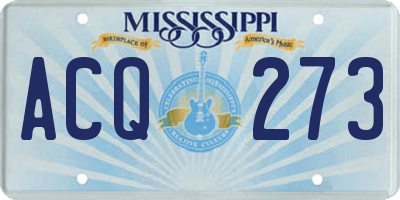 MS license plate ACQ273