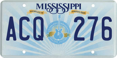 MS license plate ACQ276
