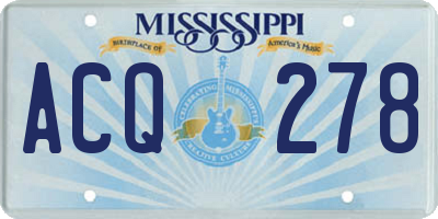 MS license plate ACQ278