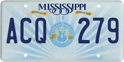 MS license plate ACQ279