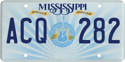 MS license plate ACQ282