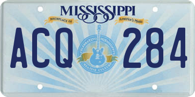 MS license plate ACQ284