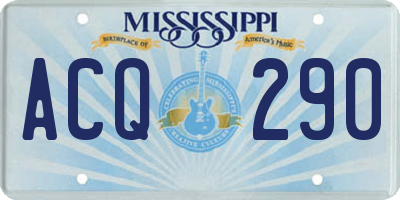 MS license plate ACQ290