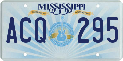 MS license plate ACQ295