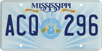 MS license plate ACQ296