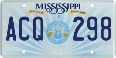 MS license plate ACQ298