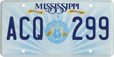 MS license plate ACQ299