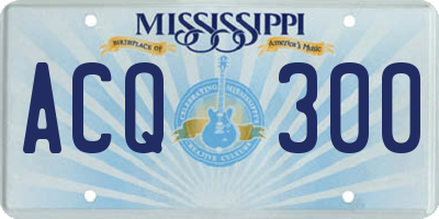 MS license plate ACQ300