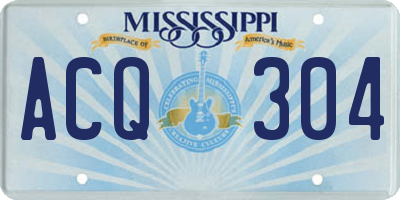 MS license plate ACQ304