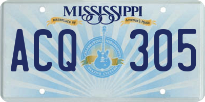 MS license plate ACQ305