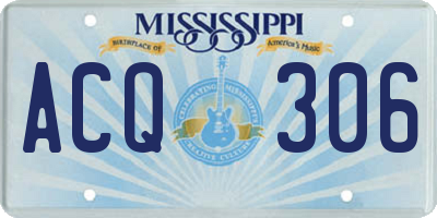 MS license plate ACQ306