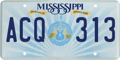 MS license plate ACQ313
