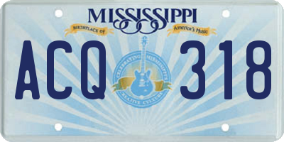 MS license plate ACQ318