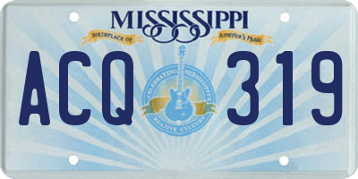 MS license plate ACQ319