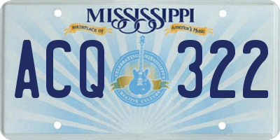 MS license plate ACQ322
