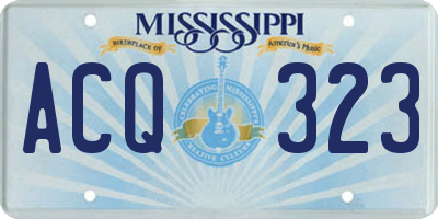 MS license plate ACQ323