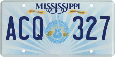 MS license plate ACQ327