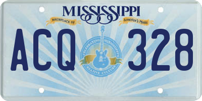 MS license plate ACQ328