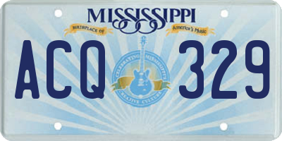 MS license plate ACQ329