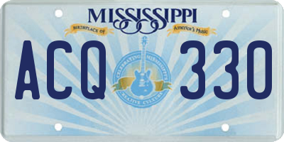 MS license plate ACQ330