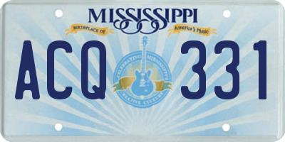 MS license plate ACQ331