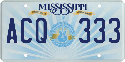 MS license plate ACQ333