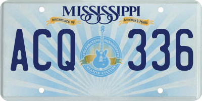 MS license plate ACQ336