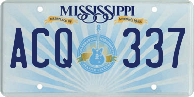 MS license plate ACQ337