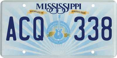 MS license plate ACQ338