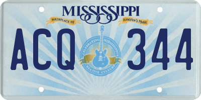 MS license plate ACQ344