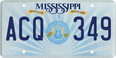MS license plate ACQ349