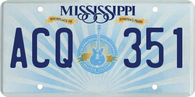 MS license plate ACQ351