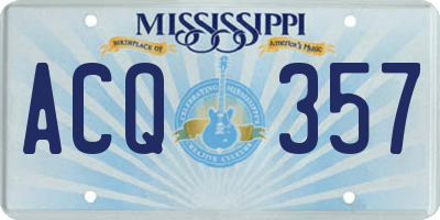 MS license plate ACQ357