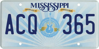 MS license plate ACQ365