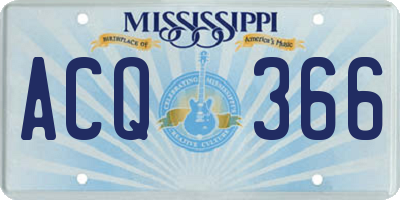 MS license plate ACQ366