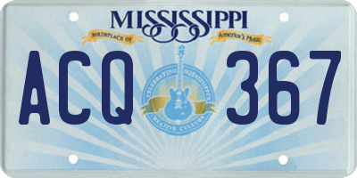 MS license plate ACQ367