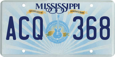 MS license plate ACQ368