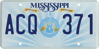 MS license plate ACQ371