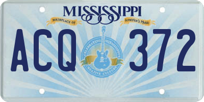 MS license plate ACQ372