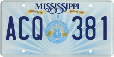 MS license plate ACQ381