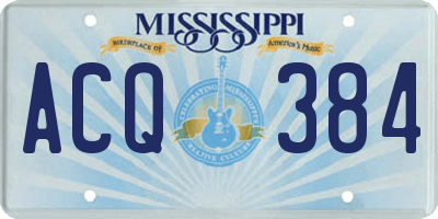 MS license plate ACQ384