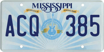 MS license plate ACQ385