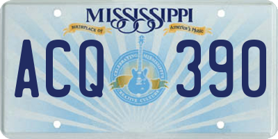 MS license plate ACQ390