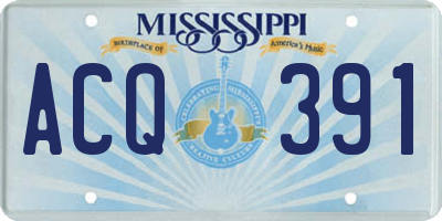 MS license plate ACQ391