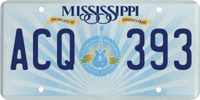 MS license plate ACQ393
